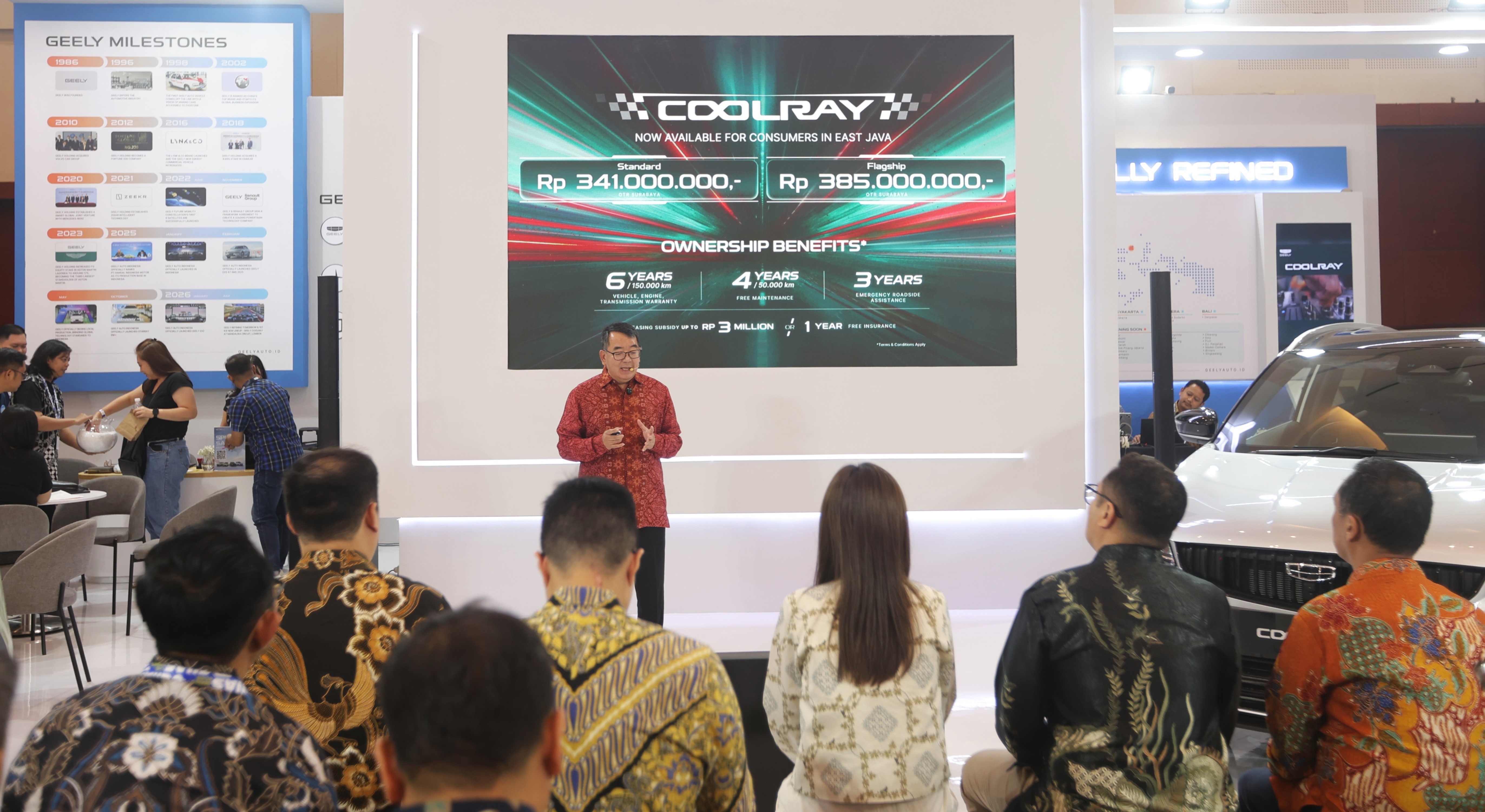 Geely mengumumkan harga resmi Geely Coolray untuk wilayah Surabaya, mulai Rp341 juta